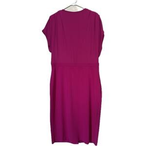 Express Draped Mock Neck Nidi Sheath Dress - Fuschia  Size XL